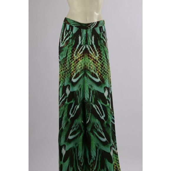 SAI SANKOH Green Tropical Print Wide Leg Trousers Pants Size S - Picture 5 of 11